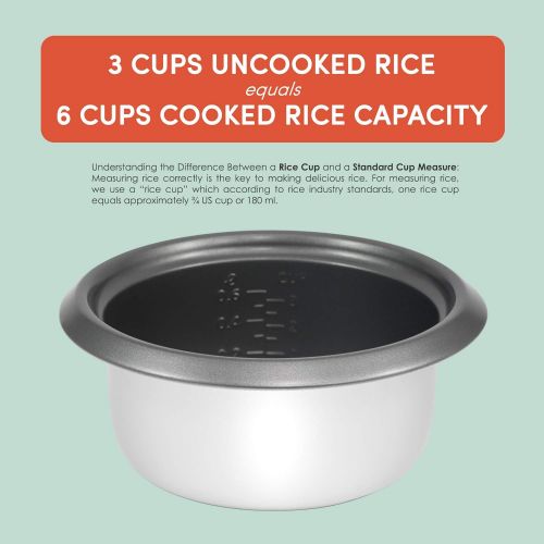  [아마존베스트]Elite Gourmet Maxi-Matic Electric Non-Stick Rice Cooker & Steamer w/Automatic Keep Warm Makes Soups, Stews, Grains, Cereals, 6 Cooked (3 Cups Uncooked), White