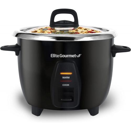  [아마존베스트]Elite Gourmet Maxi-Matic Electric Rice Cooker with Stainless Steel Inner Pot Makes Soups, Stews, Porridges, Grains and Cereals, 10 cups cooked (5 Cups uncooked), Black