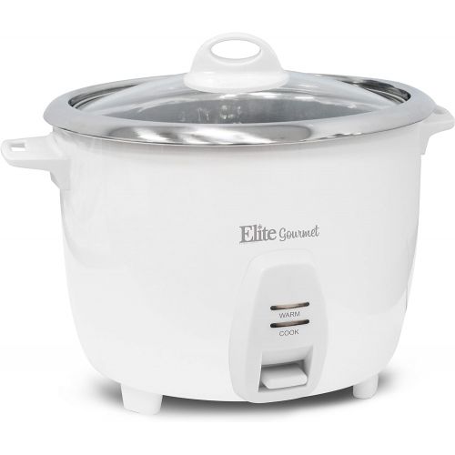  [아마존베스트]Elite Gourmet ERC-2020 Electric Rice Cooker with Stainless Steel Inner Pot Makes Soups, Stews, Grains, Cereals, Keep Warm Feature, 20 Cups, White