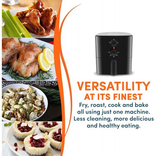  [아마존베스트]Elite Gourmet EAF-3218 Personal 1.1Qt. Compact Space Saving Electric Hot Air Fryer Oil-Less Healthy Cooker, Timer & Temperature Controls, PFOA/PTFE Free, 1.1 Qt, Black