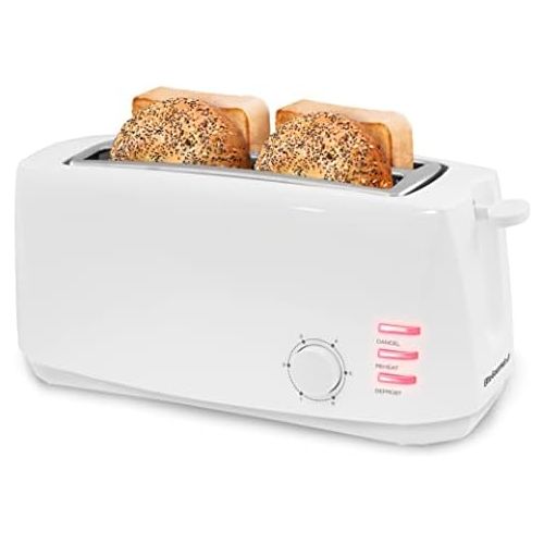  [아마존베스트]Elite Gourmet ECT-4829 Maxi-Matic 4 Slice Long Toaster 6 Toast Settings, Defrost, Reheat, Cancel Functions, Extra Wide 1.5 Slots for Bagels Waffles, Slide Out Crumb Tray, White