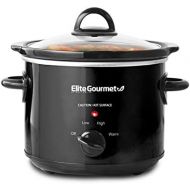 [아마존베스트]Elite Gourmet Glas Slow Cooker with Adjustable Temp, Entrees, Sauces, Stews & Dips, Dishwasher Safe Glass Lid & Crock, 3 Quart, Black