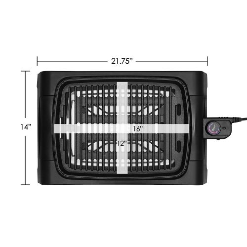  Maxi-Matic Smart & Healthy XL Indoor Electric Grill EGL-6501 By Elite Platinum  12” x 16” Nonstick Grilling Surface, Faster Heat Up, Ideal For Meat, Fish, Vegetables & Low-Fat Meals  Easy T