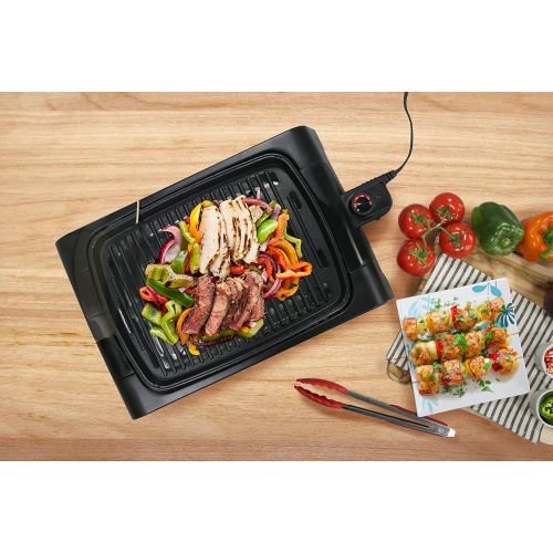  Maxi-Matic Smart & Healthy XL Indoor Electric Grill EGL-6501 By Elite Platinum  12” x 16” Nonstick Grilling Surface, Faster Heat Up, Ideal For Meat, Fish, Vegetables & Low-Fat Meals  Easy T