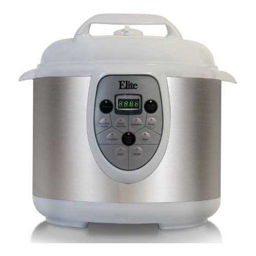  Elite Platinum EPC-608W Maxi-Matic 6 Quart Electric Pressure Cooker, White (Stainless Steel)