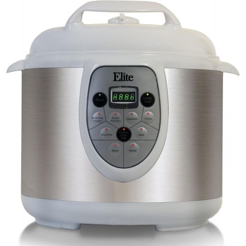  Elite Platinum EPC-608W Maxi-Matic 6 Quart Electric Pressure Cooker, White (Stainless Steel)