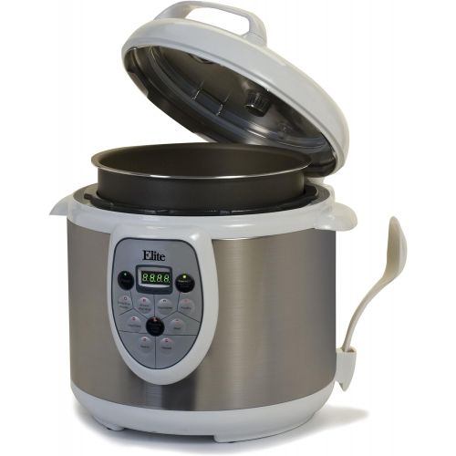  Elite Platinum EPC-608W Maxi-Matic 6 Quart Electric Pressure Cooker, White (Stainless Steel)