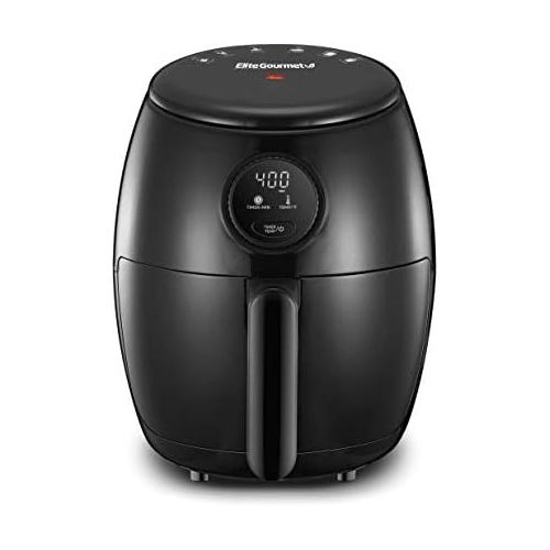  [아마존베스트]Elite Gourmet EAF2612D Personal 2.1Qt Compact Space Saving Programmable Hot Air Fryer, Oil-Less Healthy Cooker, Timer & Temperature Controls, PFOA/PTFE Free, 1000W, Black