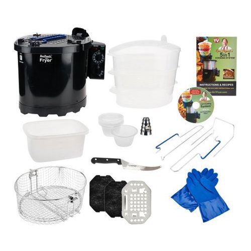  Elite Platinum Popeils 5-in-1 5 qt. Cooking System & Turkey Fryer w Accessories