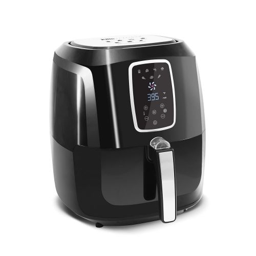  Elite Platinum EAF-1616 Electric Digital Air Fryer Oil-Less Healthy Cooker with Extra Large Capacity up to 4 Lbs of Food, 7 Menu Functions 1800-Watts with 26 Full Color Recipes 5.5