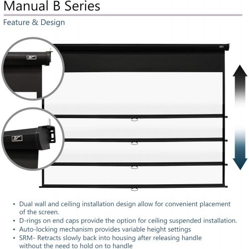  [아마존베스트]Elite Screens Manual B, 120-INCH 4:3, Manual Pull Down Projector Screen 4K / 8K Ultra HDR 3D Ready with Slow Retract Mechanism, 2-Year Warranty, M120V