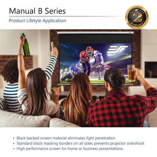  [아마존베스트]Elite Screens Manual B, 120-INCH 4:3, Manual Pull Down Projector Screen 4K / 8K Ultra HDR 3D Ready with Slow Retract Mechanism, 2-Year Warranty, M120V