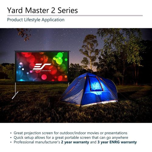  Projector Screen Yard Master 2 Series by Elite Screens 120” (inch) Portable Outdoor or Indoor Front Projection with Stand 16:9 4K/8K Ultra HD 3D Fast Folding Easy Snap Home Theater