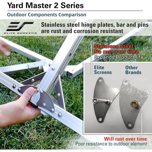  [아마존베스트]Elite Screens Yard Master 2, 120-inch Outdoor Indoor Projector Screen with Stand 16:9, Fast Easy Snap On Set-up Freestanding Portable PVC Movie Theater Cinema Foldable Front Projec