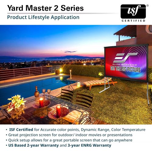  [아마존베스트]Elite Screens Yard Master 2, 120-inch Outdoor Indoor Projector Screen with Stand 16:9, Fast Easy Snap On Set-up Freestanding Portable PVC Movie Theater Cinema Foldable Front Projec