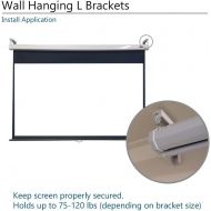 [아마존베스트]Elite Screens 6 White Universal Projector Screen L-Brackets, Single Metal Welded Construction, Wall or Ceiling Mount - Includes Hooks and Hardware, Model: ZVMAXLB6-W