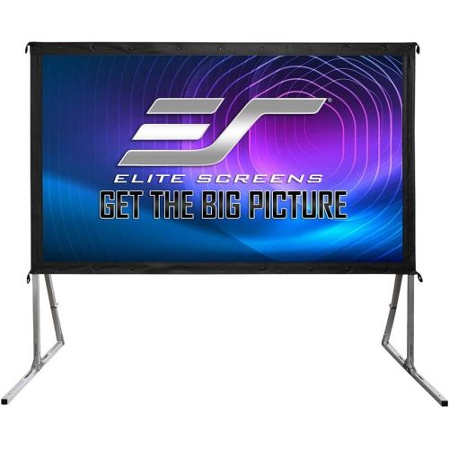  Elite Screens Yard Master 2, 110 inch Outdoor Projector Screen with Stand 16:9, 8K 4K Ultra HD 3D Fast Fold Portable Movie Theater Cinema 110 ” Indoor Foldable Easy Snap Projection