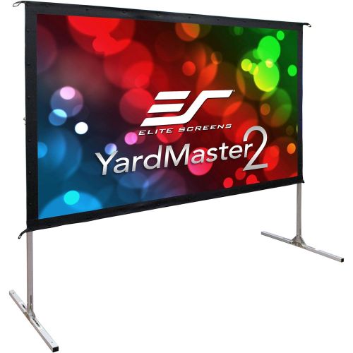  Elite Screens Yard Master 2, 110 inch Outdoor Projector Screen with Stand 16:9, 8K 4K Ultra HD 3D Fast Fold Portable Movie Theater Cinema 110 ” Indoor Foldable Easy Snap Projection