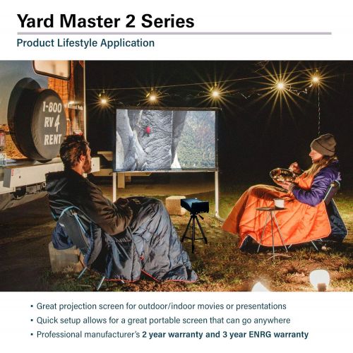  Elite Screens Yard Master 2, 110 inch Outdoor Projector Screen with Stand 16:9, 8K 4K Ultra HD 3D Fast Fold Portable Movie Theater Cinema 110 ” Indoor Foldable Easy Snap Projection