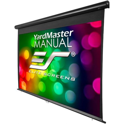  Elite Screens Yard Master Manual, 100-inch Indoor Outdoor Rain Water Protection Projector Screen 16:9, 8K 4K Ultra HD 3D Movie Theater Cinema 100” IP-65 Mildew Resistant Projection