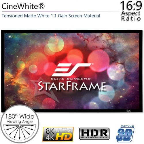 비보 Elite Screens Sable Frame B2, 100-INCH Diag. 16:9, Active 3D 4K  8K Ultra HD Fixed Frame Home Theater Projection Projector Screen with Kit, SB100WH2