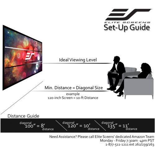 비보 Elite Screens Sable Frame B2, 100-INCH Diag. 16:9, Active 3D 4K  8K Ultra HD Fixed Frame Home Theater Projection Projector Screen with Kit, SB100WH2