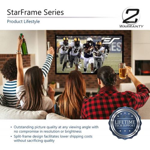 비보 Elite Screens Sable Frame B2, 100-INCH Diag. 16:9, Active 3D 4K  8K Ultra HD Fixed Frame Home Theater Projection Projector Screen with Kit, SB100WH2