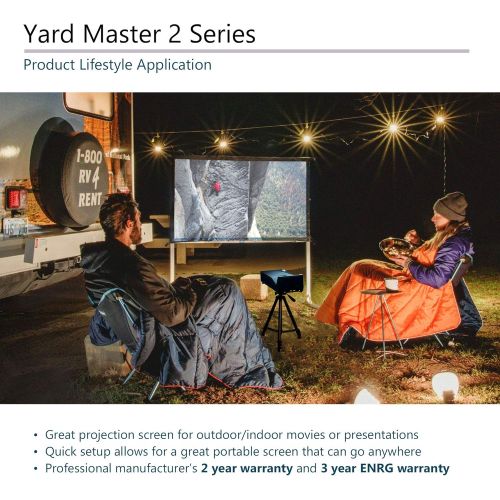  Elite Screens Yard Master 2, 100 inch Outdoor Projector Screen with Stand 16:9, 8K 4K Ultra HD 3D Fast Folding Portable Movie Theater Cinema 100 Indoor Foldable Easy Snap Projectio