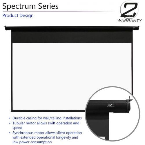 Elite Screens Spectrum, 100-inch Diag 16:9, Electric Motorized 4K8K Ready Drop Down Projector Screen, ELECTRIC100H