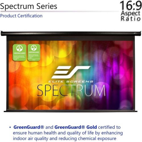  Elite Screens Spectrum, 100-inch Diag 16:9, Electric Motorized 4K8K Ready Drop Down Projector Screen, ELECTRIC100H