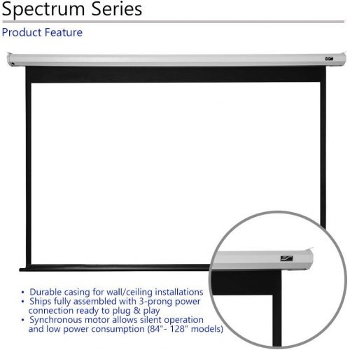  Elite Screens Spectrum, 100-inch Diag 16:9, Electric Motorized 4K8K Ready Drop Down Projector Screen, ELECTRIC100H