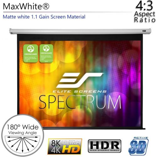  Elite Screens Spectrum, 100-inch Diag 16:9, Electric Motorized 4K8K Ready Drop Down Projector Screen, ELECTRIC100H