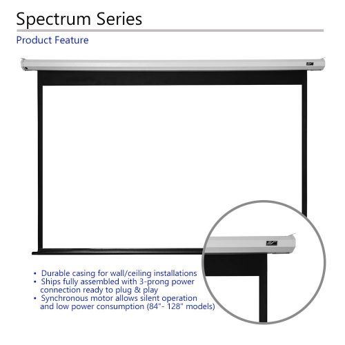  Elite Screens Spectrum, 180-inch Diag 4:3, Electric Motorized 4K8K Ready Drop Down Projector Screen, ELECTRIC180V