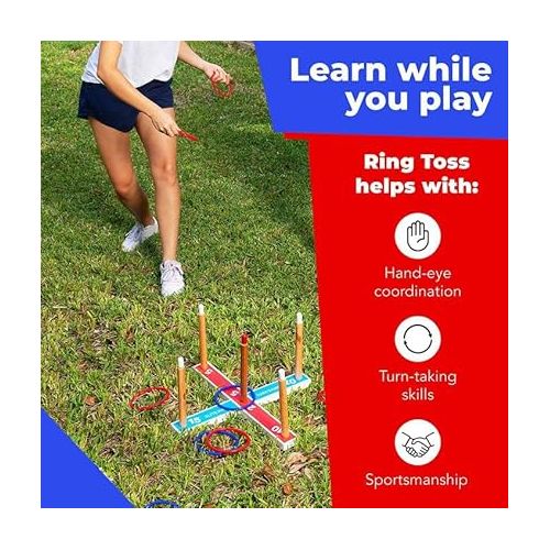  Elite Sportz Ring Toss Games for Kids - Indoor Holiday Fun or Outdoor Yard Game for Adults & Family - Easy to Set Up w/Compact Carry - Backyard Toys, Gifts for Boys and Girls