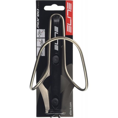  Elite Wheels & Tyres Elite 0137102 MoreO Inox Water Bottle Cage, Silver/Black