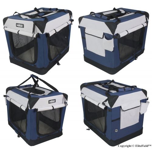  EliteField 3-Door Folding Soft Dog Crate, Indoor & Outdoor Pet Home, Multiple Sizes and Colors Available