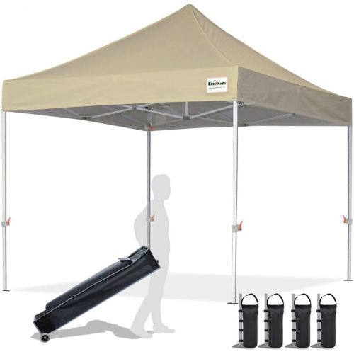  [아마존핫딜][아마존 핫딜] EliteShade 10x10 Commercial Ez Pop Up Canopy Tent Instant Canopy Party Tent Sun Shelter with Heavy Duty Roller Bag, Bonus 4 Weight Bags, Beige