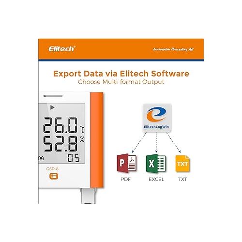  Elitech GSP-8 Digital Data Logger Refrigerator Temperature Humidity Recorder Alarm