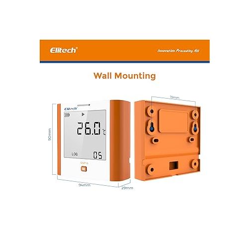  Elitech Digital Temperature Humidity Data Logger Medical Refrigerator Thermometer Vaccine Fridge Temperature Monitor Max Min Value, GSP-8, 10 Pack