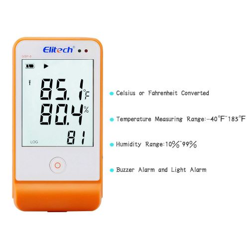  Elitech GSP-6 Temperature and Humidity Data Logger Recorder 16000 Points Refrigeration Cold Chain