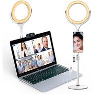 [아마존베스트]Elitehood 8’’ Small Ring Light, Desk Ring Light with Weighted Metal Stand and Phone Holder for Computer & Laptop Video Recording, Webcam Chat, Live Stream, Photography, Makeup, Sel