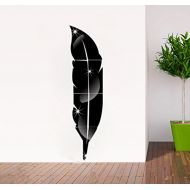 Elitek DIY Feather Crystal Acrylic Surface Wall Stickers Mirror for Dressing Room (Black)