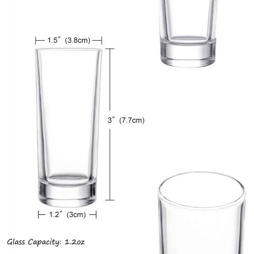  [아마존베스트]ELIVIA Shot Glass Set with Heavy Base, 1.2 oz (12 pack ) Clear Glasses for Whiskey and Liqueurs - JM02