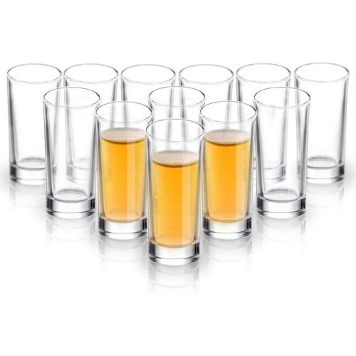  [아마존베스트]ELIVIA Shot Glass Set with Heavy Base, 1.2 oz (12 pack ) Clear Glasses for Whiskey and Liqueurs - JM02