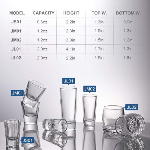  [아마존베스트]ELIVIA Shot Glass Set with Heavy Base, 1.2 oz (12 pack ) Clear Glasses for Whiskey and Liqueurs - JM02