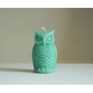 ElizavilleBeeswax Beeswax Owl Candle, Turquoise Blue, Animal Candle, Bird Candle, Customized, Handmade in USA, Custom Color Candle, Size 3 14 x 2