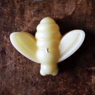 /ElizavilleBeeswax Honeybee Candles, Beeswax Honey Bee Candle, White Bee