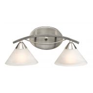 ELK Elk 76312 2-Light Vanity In Satin Nickel and Marbleized White Glass