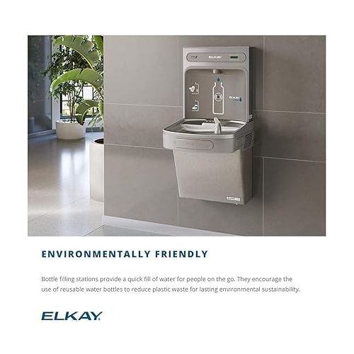  Elkay EZS8WSLK EZH2O Bottle Filling Station with Single ADA Cooler, Non-Filtered 8 GPH, 46.30 x 18.30 x 19.00 inches, Light Gray Granite