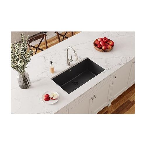  Elkay Quartz Classic ELGRU13322BK0 Black Single Bowl Undermount Sink